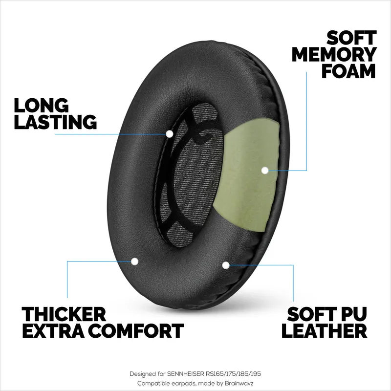 Mga Kapalit na Earpad para sa SENNHEISER RS120, RS110, RS115, RS117, RS119 Headphone - Soft PU Leather at Foam Ear Pad - HDR 120, HDR100, HDR110, HDR117, HDR119