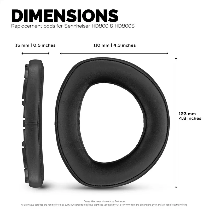 Cuscinetti in pelle di pecora per cuffie SENNHEISER HD800 e HD800S, alta qualità, morbida vera pelle e memory foam