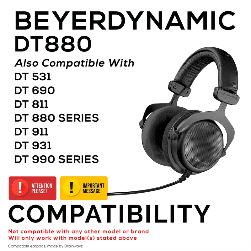 Cuscinetti in velluto per serie BEYERDYNAMIC DT880,DT531, DT690, DT811, DT880, DT911, DT931 e DT990