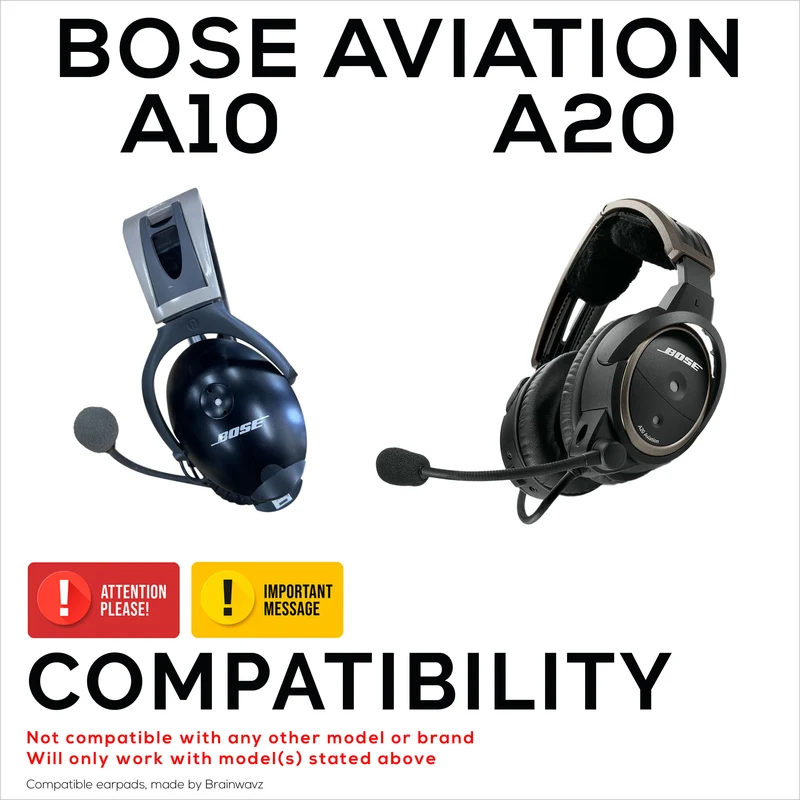 Cuscinetti di ricambio per cuffie BOSE Aviation A20 A10 X: morbida pelle PU e memory foam