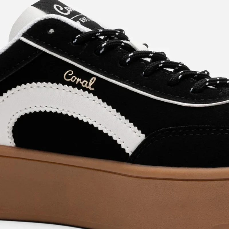 Coral Tenis Naoko 3 Negro/Blanco, para Mujer