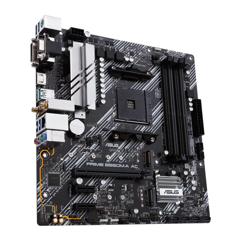 Asus Tarjeta Madre AMD AM4 mATX con PCIe 4.0, Prime B550M-A AC