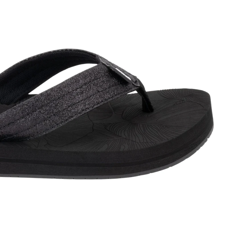 Coral Sandalias Casuales Mantas Negro Glitter, para Mujer