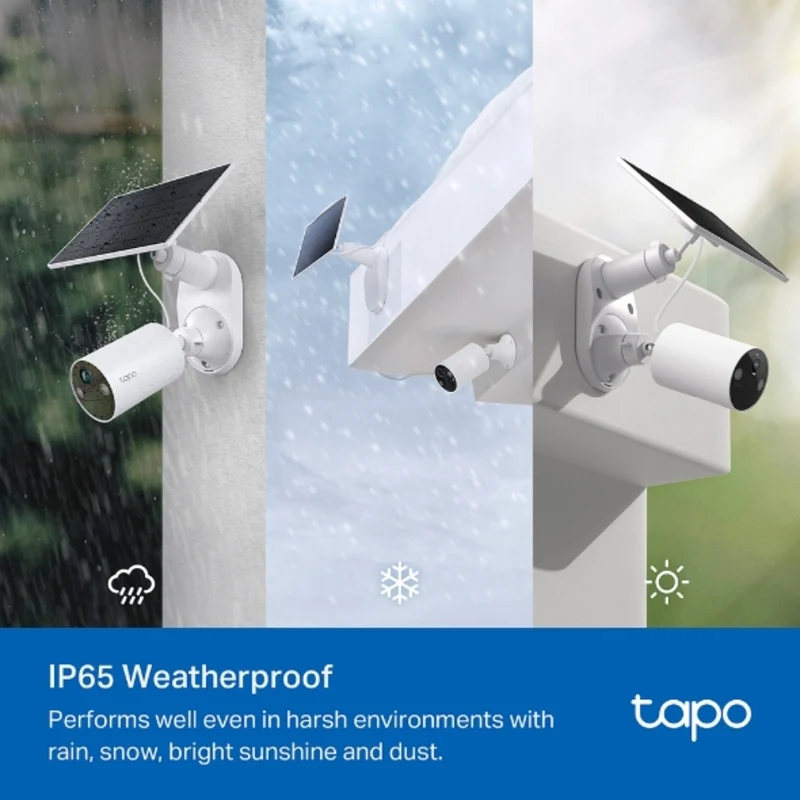 TP-Link Tapo Cámara de Seguridad Wi-Fi 3 MP con Panel Solar, Tapo C410 KIT