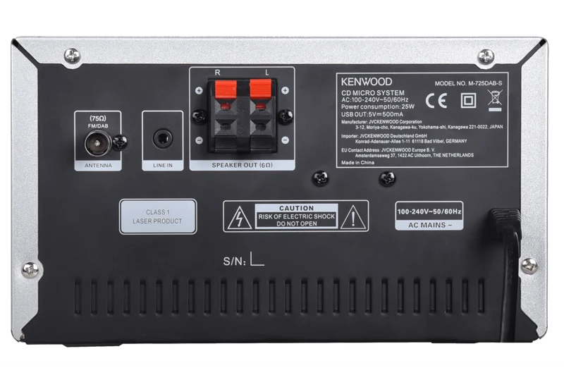 Kenwood M-725DAB Sistema Micro Hi-Fi con CD, USB, DAB+ e streaming audio Bluetooth
