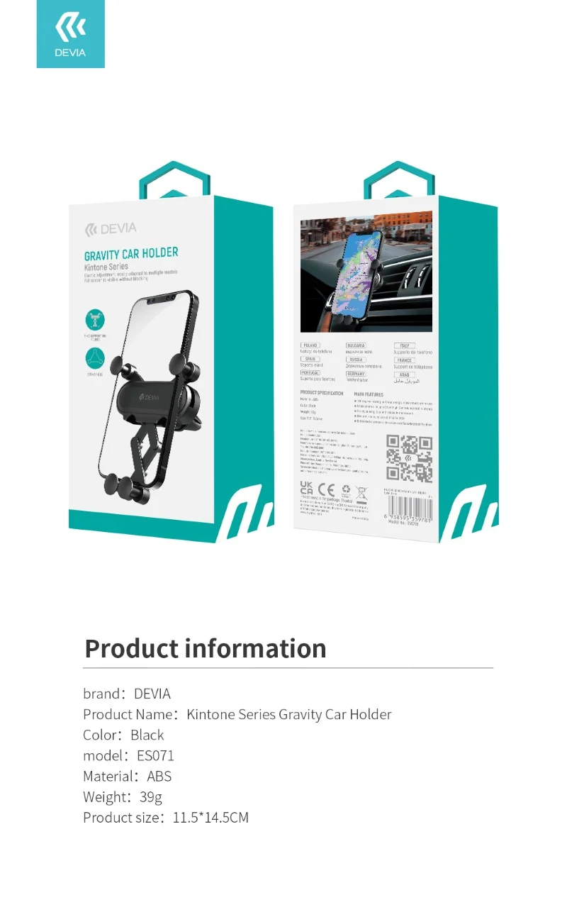 SUPPORTO SMARTPHONE DA AUTO REGOLAZIONE AUTOMATICA DEVIA
