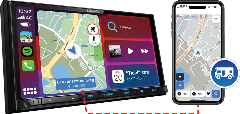 Kenwood DMX8021DABCAMPE (MONITOR DMX8021DABS + QRCODE KNASQR1 per attivazione mappa Sygic Caravan e camper per 3 anni)