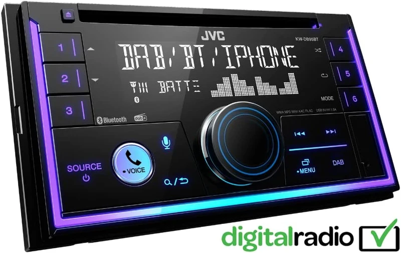 JVC KW-DB95BT Sintolettore CD 2DIN con Bluetooth e tuner DAB +