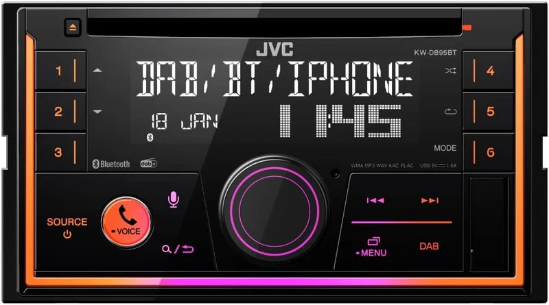 JVC KW-DB95BT Sintolettore CD 2DIN con Bluetooth e tuner DAB +