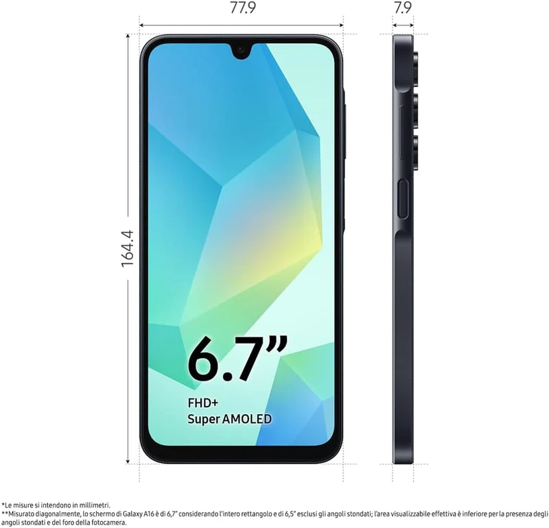SAMSUNG GALAXY A16 4GB RAM 128GB MEMORIA BLACK SMARTPHONE ANDROID
