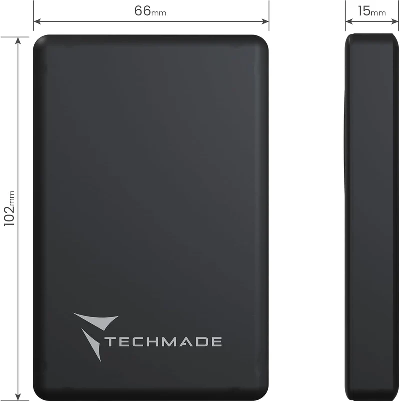 TECHMADE POWERBANK SLIM 15MM WIRELESS MAGNETICO 10000mah