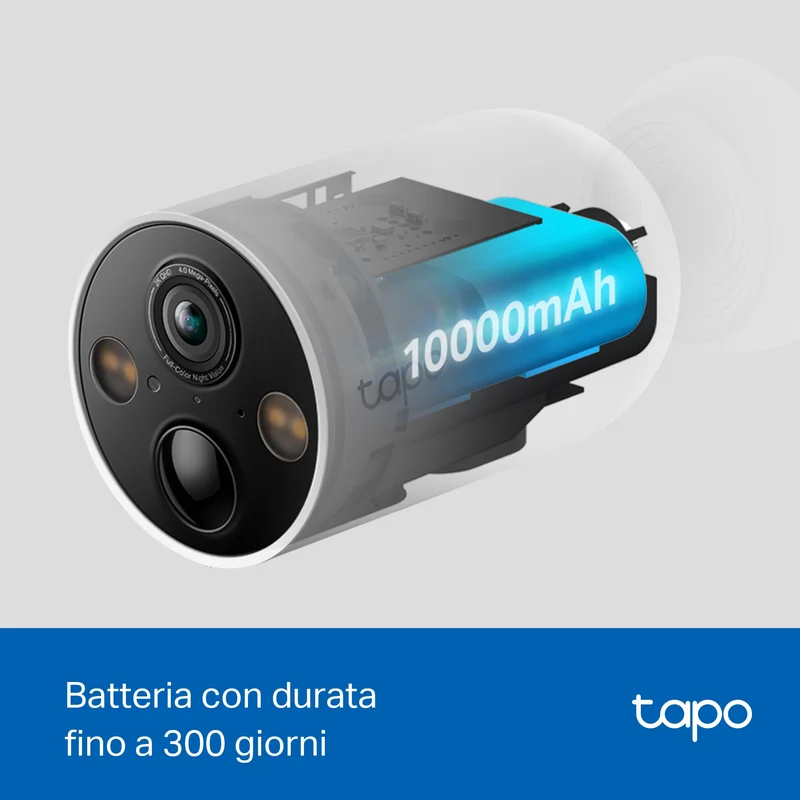 Tapo C425 Telecamera WiFi Esterno 2K 4MP Batteria, Base Magnetica