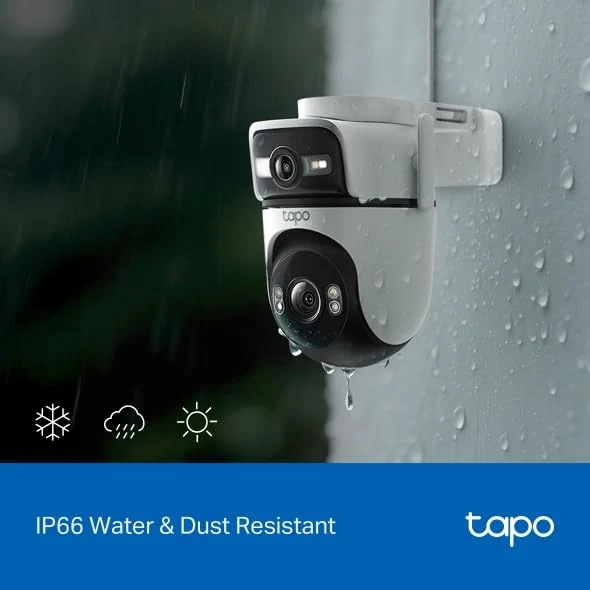 Tapo C545D Telecamera WiFi Esterno Doppio Obiettivo 2K 3MP, 360° PTZ