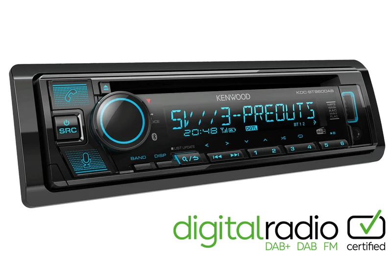 Kenwood KDC-BT960DAB. Sintolettore CD con Digital radio DAB+, Bluetooth technology e assistente vocale Amazon Alexa .