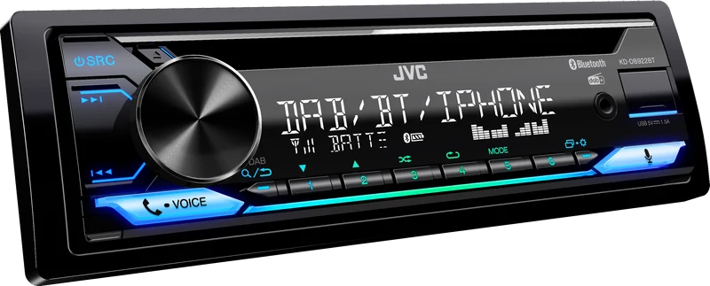 JVC KD-DB922BT Sintolettore CD 1DIN con Bluetooth e Digital DAB+ tuner. Compatibile con Amazon Alexa