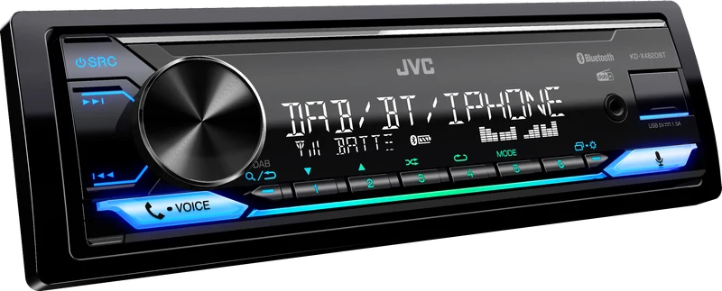 JVC KD-X482DBT Digital Media Receiver 1DIN con Bluetooth e tuner Digital DAB+. Compatibile con Amazon Alexa