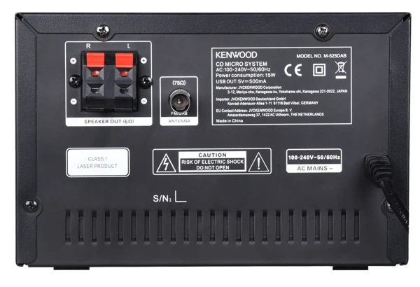 Kenwood M-525DAB Sistema Micro Hi-Fi con CD, USB, DAB+ e streaming audio Bluetooth