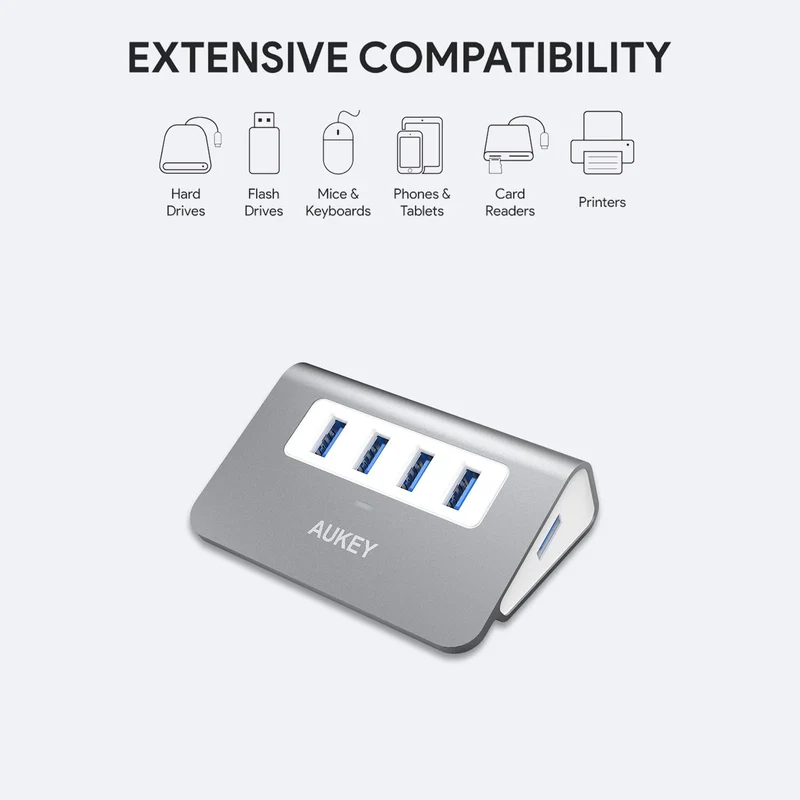 Hub 4 Porte USB AUKEY USB 3.0 - Grigio