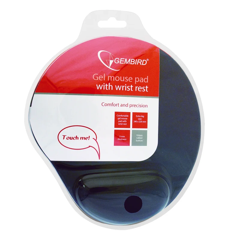 Tappetino Mouse Pad con Poggiapolso Gembird - Nero