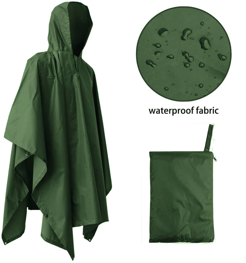 Antipioggia KONUSTEX LAXO PONCHO verde leggero impermeabile antivento