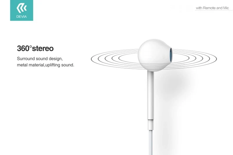 AURICOLARI CON MICROFONO E CONTROLLO DEVIA SMART- BIANCO DESMEP077W