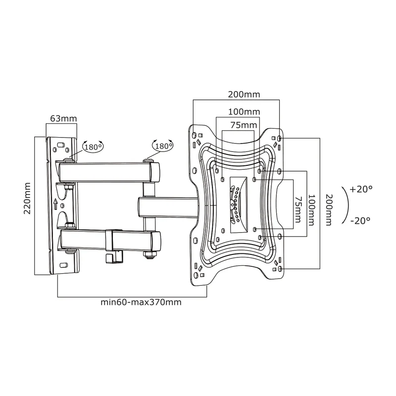 TECHMADE STAFFA TV DA MURO 17"- 42" TM-CT-LCD-T2203E