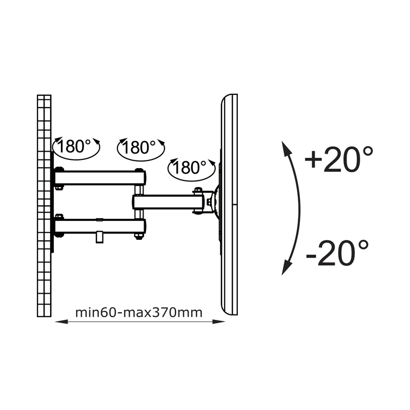 TECHMADE STAFFA TV DA MURO 17"- 42" TM-CT-LCD-T2203E