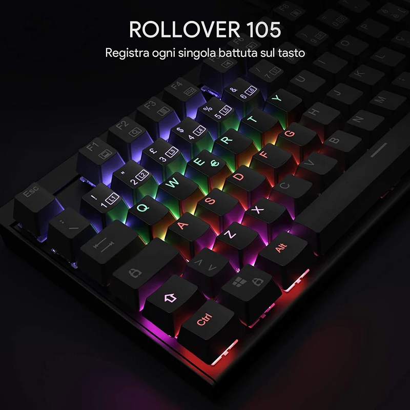 TASTIERA MECCANICA GAMING USB AUKEY - RETROILLUMINATA LED
