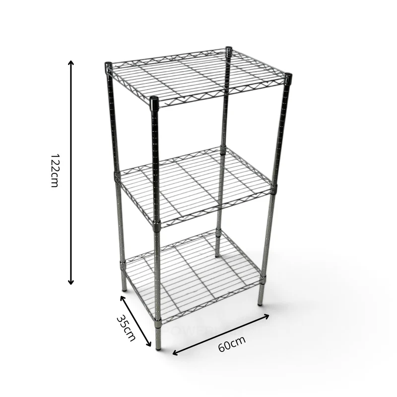 Scaffale Metallika H 122cm – 3 Ripiani 60×45 cm