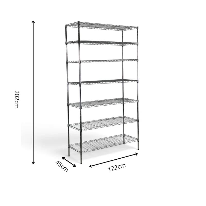 Scaffale Metallika H 202cm – 7 Ripiani 122×45 cm