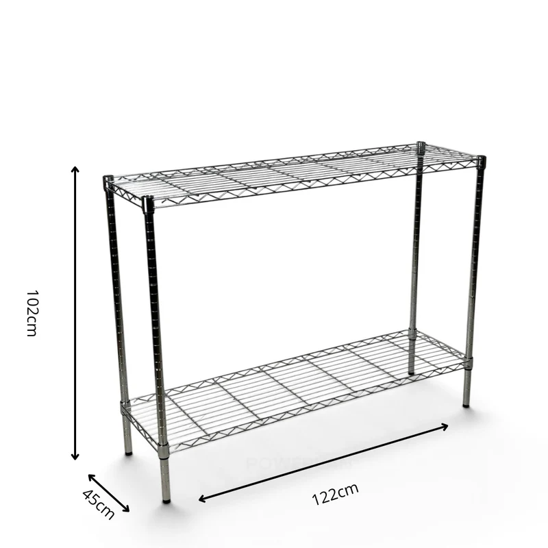 Scaffale Metallika H 102cm – 2 Ripiani 122×45 cm