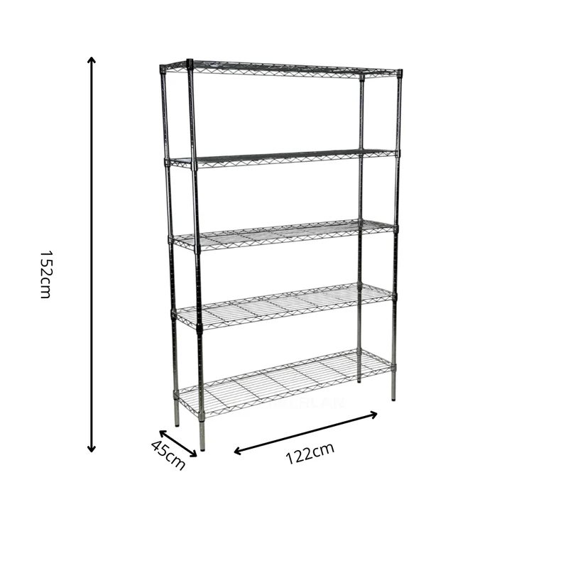 Scaffale Metallika H 152cm – 5 Ripiani 122×45 cm