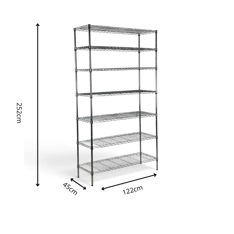 Scaffale Metallika H 252cm – 7 Ripiani 122×45 cm