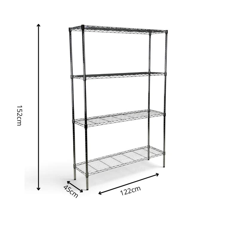 Scaffale Metallika H 152cm – 4 Ripiani 122×45 cm