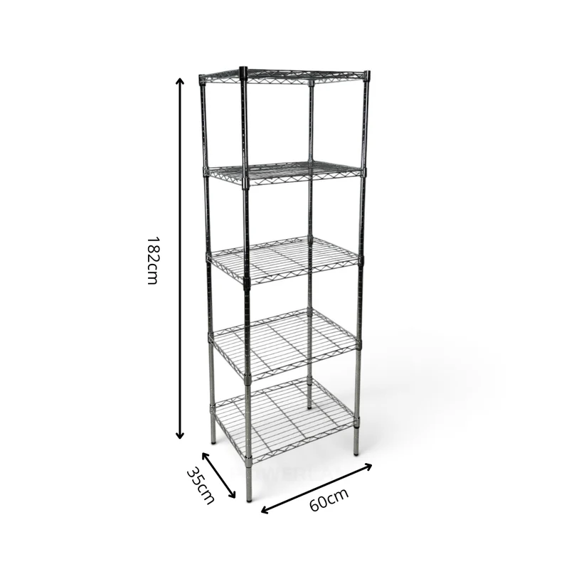 Scaffale Metallika H 182cm – 5 Ripiani 60×35 cm