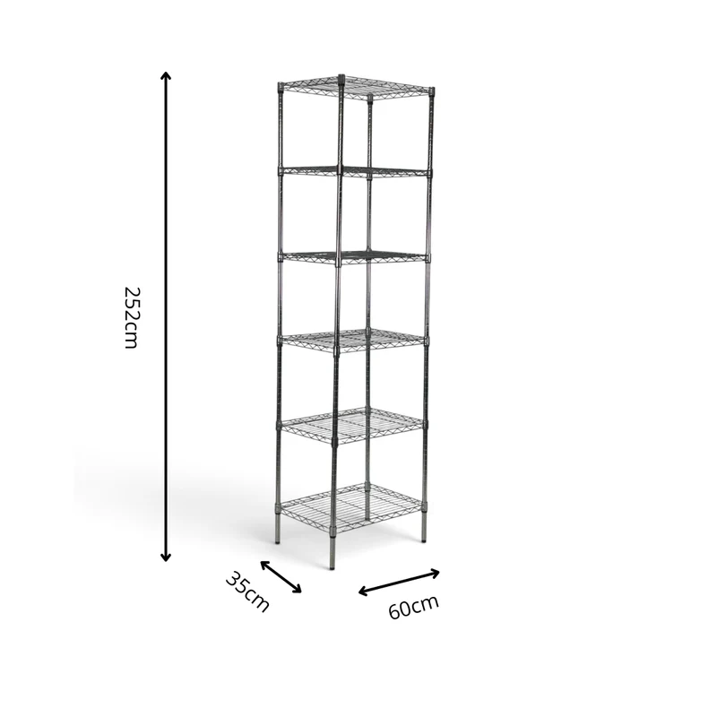 Scaffale Metallika H 252cm – 6 Ripiani 60×35 cm
