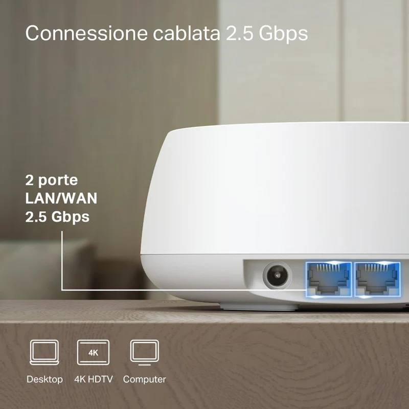 Deco BE25 Sistema Mesh Wi-Fi 7 BE3600Mbps 2 Porte 2.5Gbps, 3pz