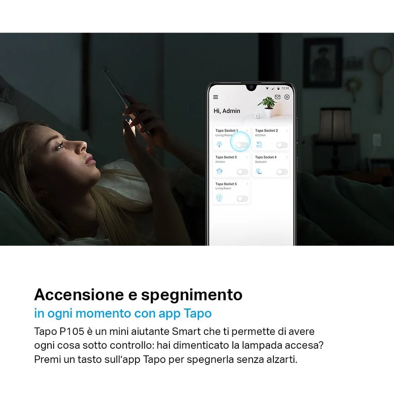 Tapo P105 Presa Smart Wi-Fi Italiana Tipo C-F-L 10A, Controllo Vocale con Alexa, 2pz