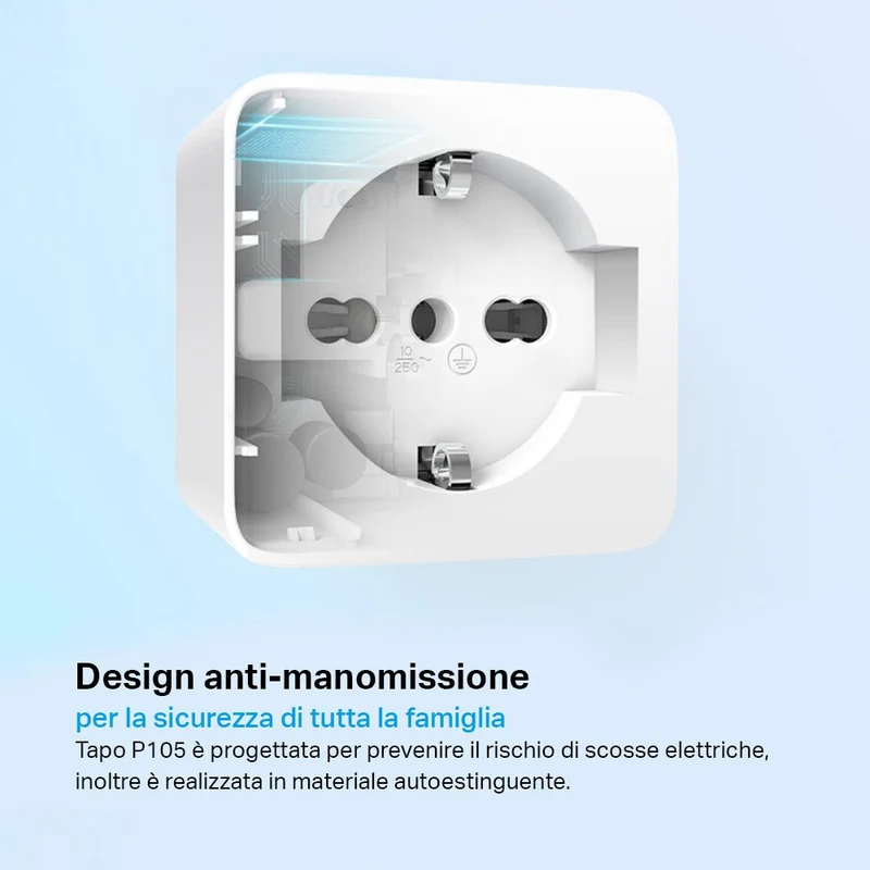 Tapo P105 Presa Smart Wi-Fi Italiana Tipo C-F-L 10A, Controllo Vocale con Alexa, 2pz