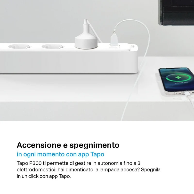Tapo P300 Ciabatta Smart WiFi 3 Prese Controllo Separato USB 18W Alexa