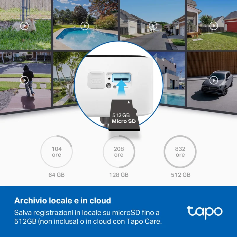 Tapo C401 KIT Telecamera WiFi Esterno 1080P 2MP Batteria con Pannello Solare