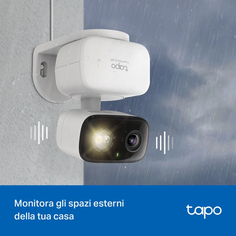 Tapo C236 Telecamera WiFi Esterno/Interno 3K 5MP, Visione a Colori, 360° PTZ
