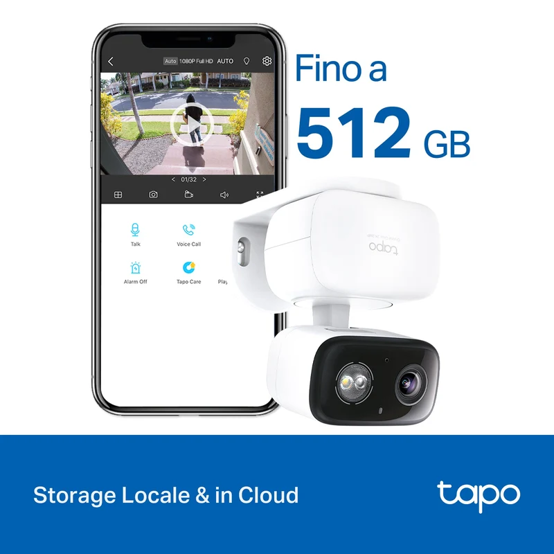 Tapo C236 Telecamera WiFi Esterno/Interno 3K 5MP, Visione a Colori, 360° PTZ