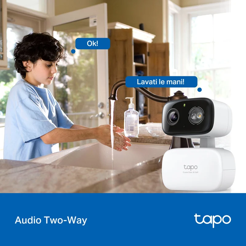 Tapo C236 Telecamera WiFi Esterno/Interno 3K 5MP, Visione a Colori, 360° PTZ