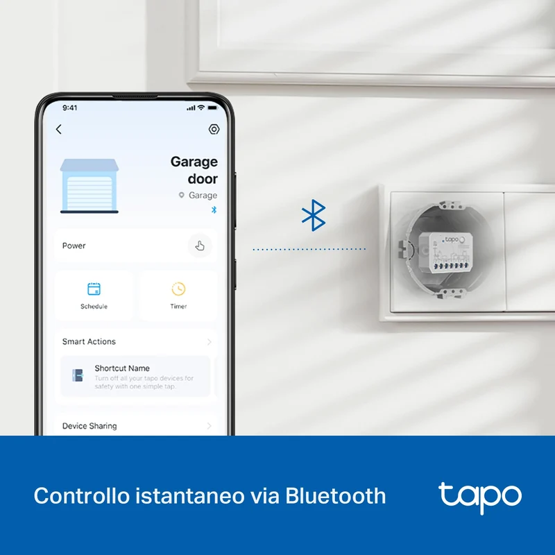 Tapo S110E Modulo Smart Relè WiFi Bluetooth, Contatto Asciutto/Bagnato