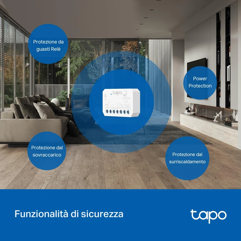 Tapo S110E Modulo Smart Relè WiFi Bluetooth, Contatto Asciutto/Bagnato