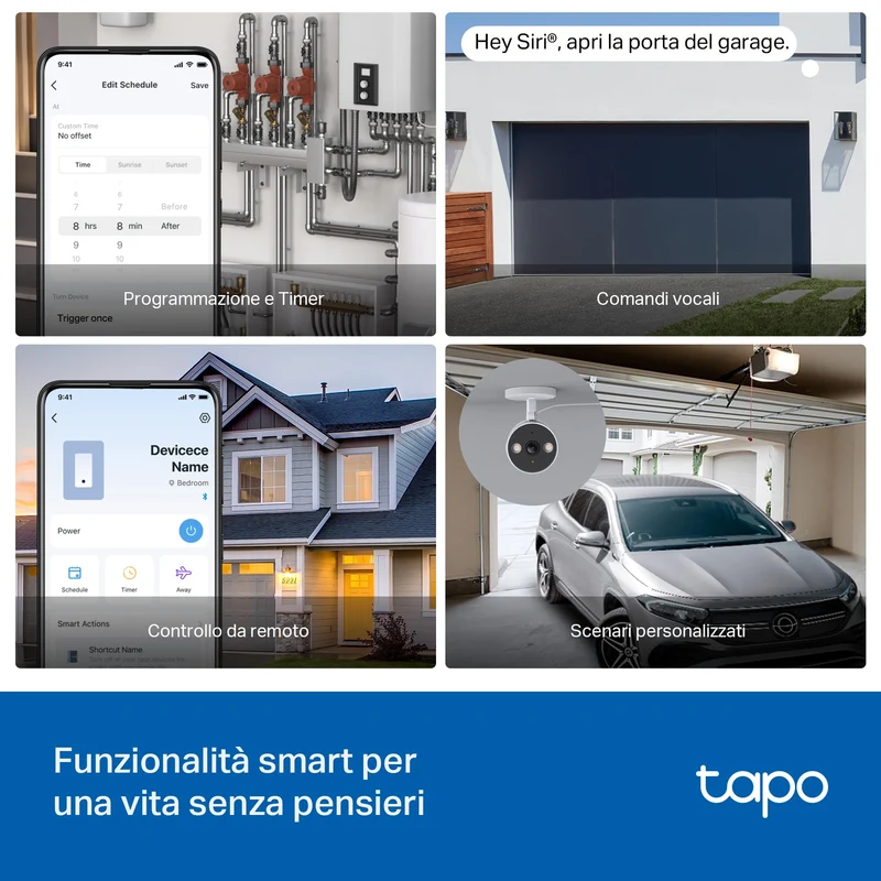 Tapo S110E Modulo Smart Relè WiFi Bluetooth, Contatto Asciutto/Bagnato