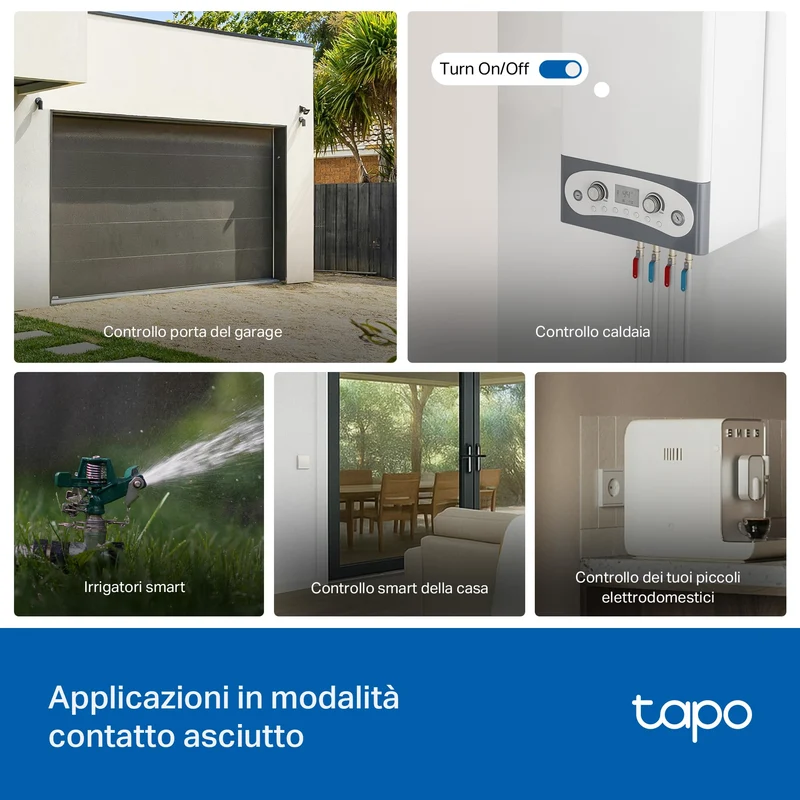 Tapo S110E Modulo Smart Relè WiFi Bluetooth, Contatto Asciutto/Bagnato