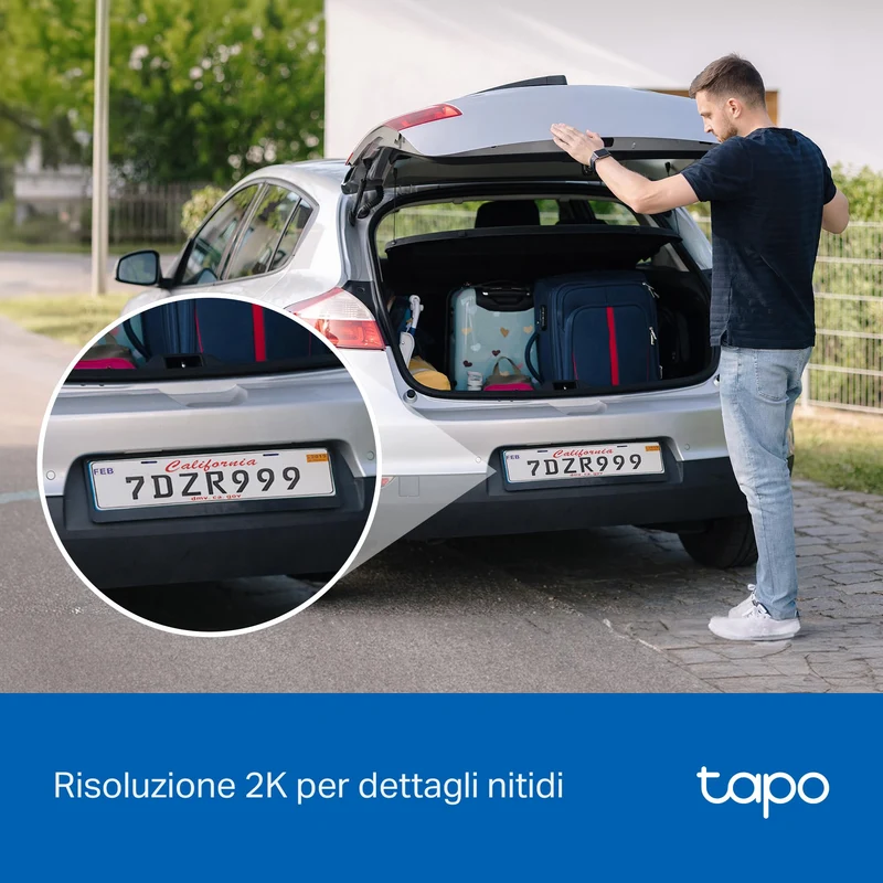 Tapo C411 KIT Telecamera WiFi Esterno 2K 3MP Batteria con Pannello Solare