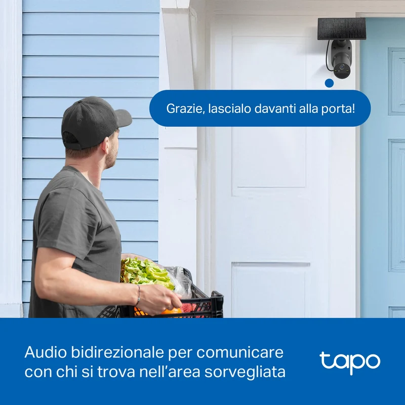 Tapo C411 KIT Telecamera WiFi Esterno 2K 3MP Batteria con Pannello Solare